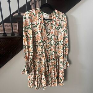 Tuckernuck Floral Mini Dress - Green, Orange, White